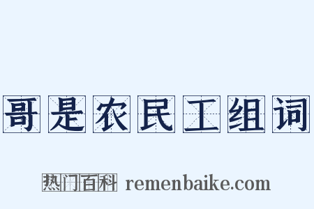 哥是农民工组词是什么意思的图片